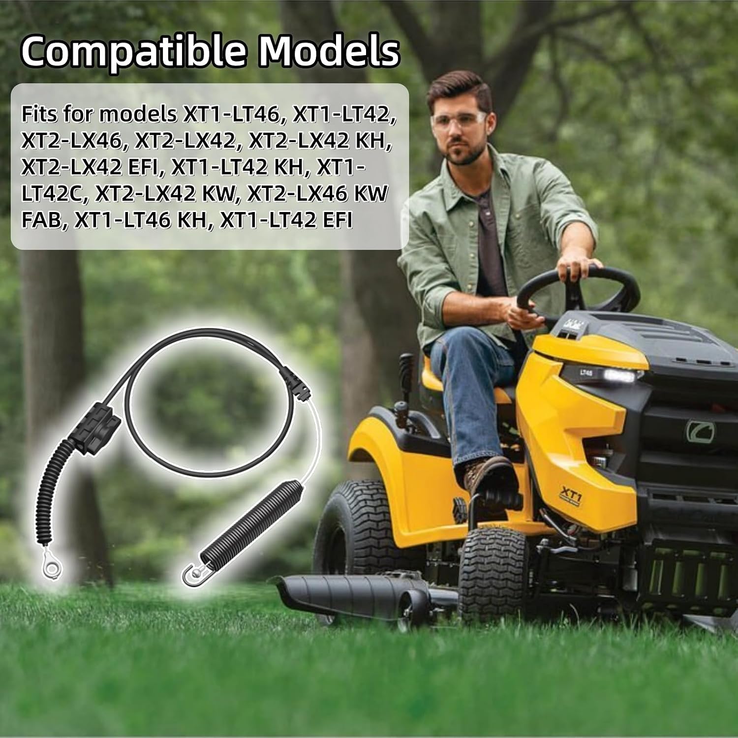 PTO Handle Control Cable 946-05087D for Cub Cadet XT1 XT2 LX46 LX42 LT46 LT42 FAB C Lawn Mower, Replaces OEM 746-05087D, 746-05087, 946-05087