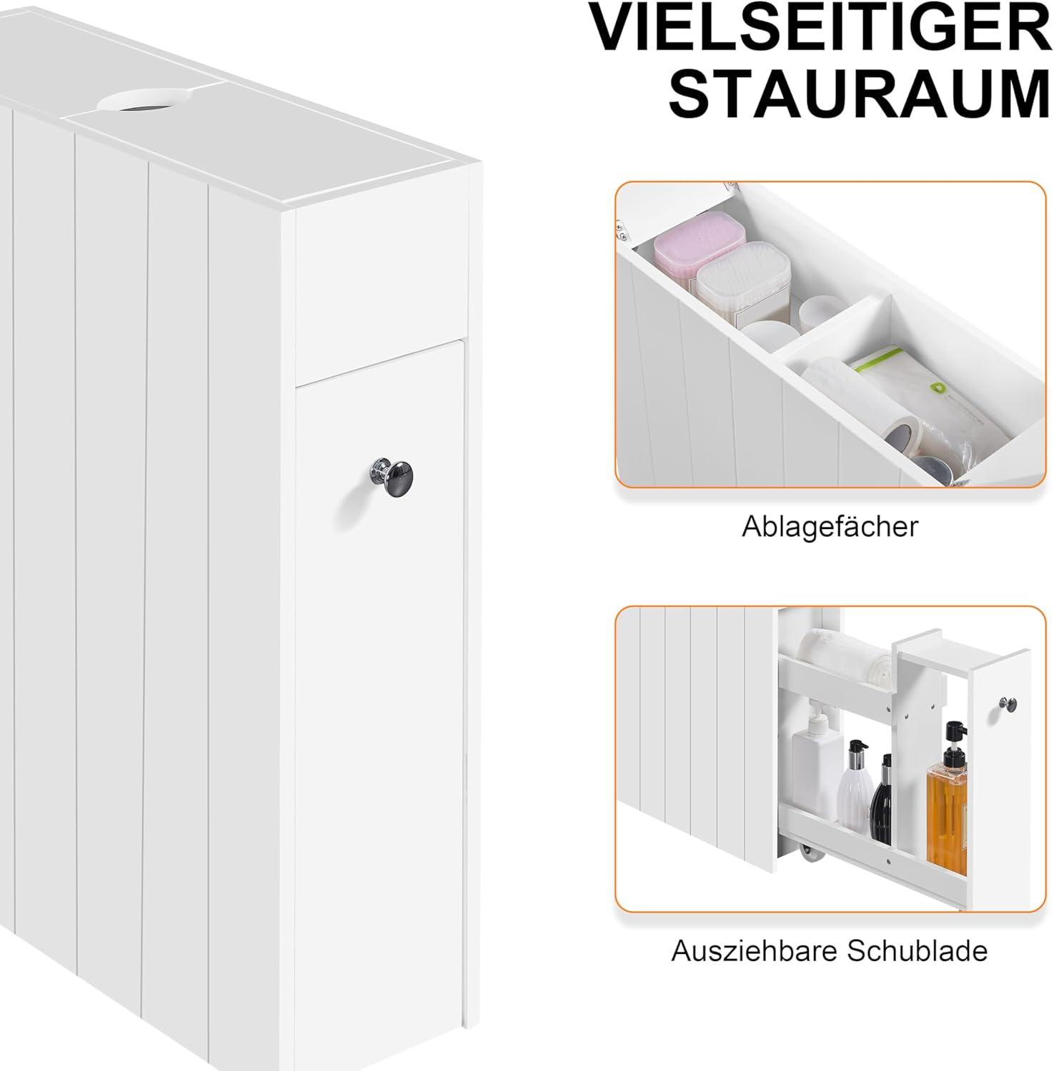 Top compartments and pull-out drawer