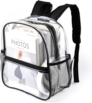 Keepcross Clear Bag for Stadium Events 12x6x12 Clear Backpack