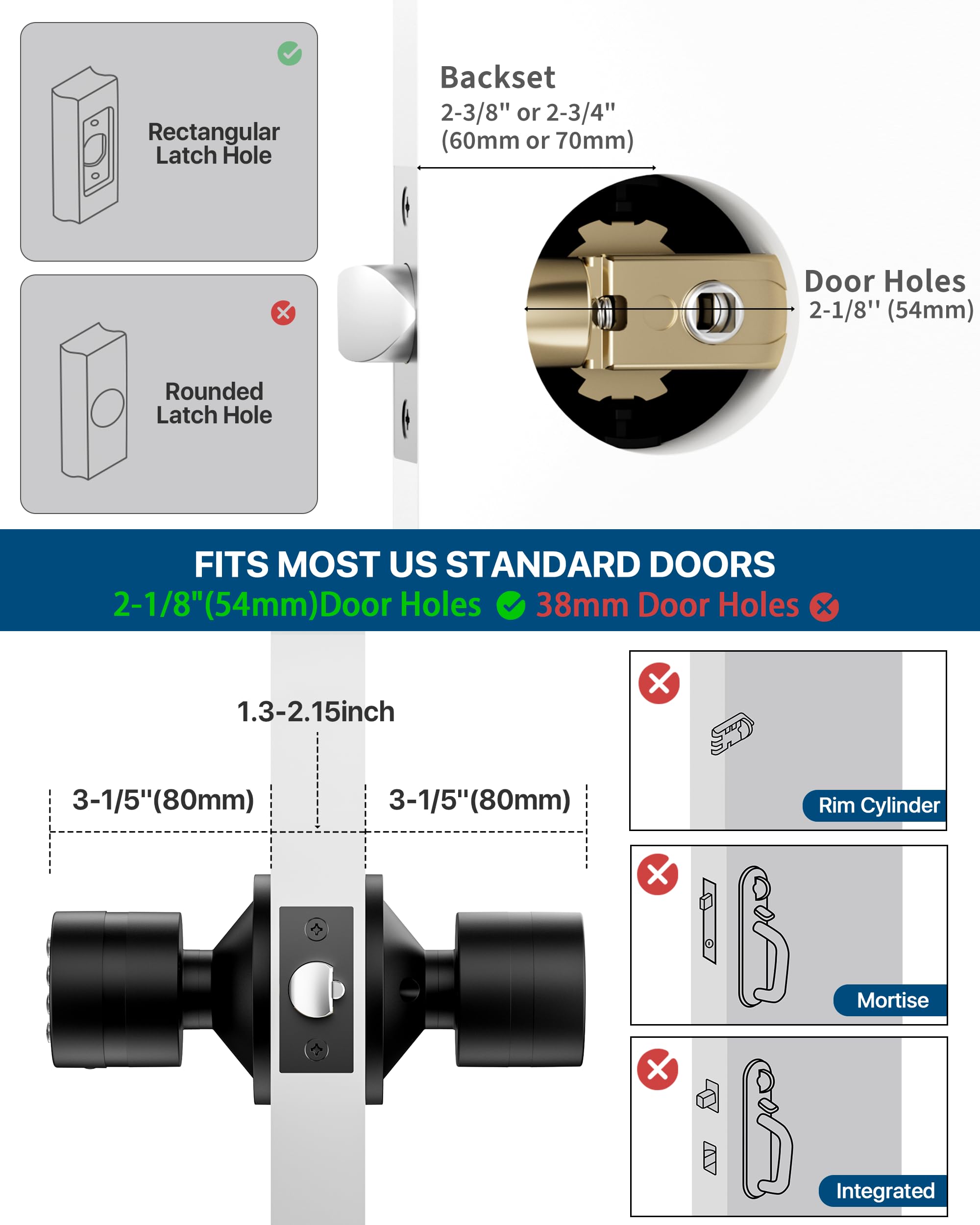 Keyless Entry Door Lock - Matte Black 2 Pack -6