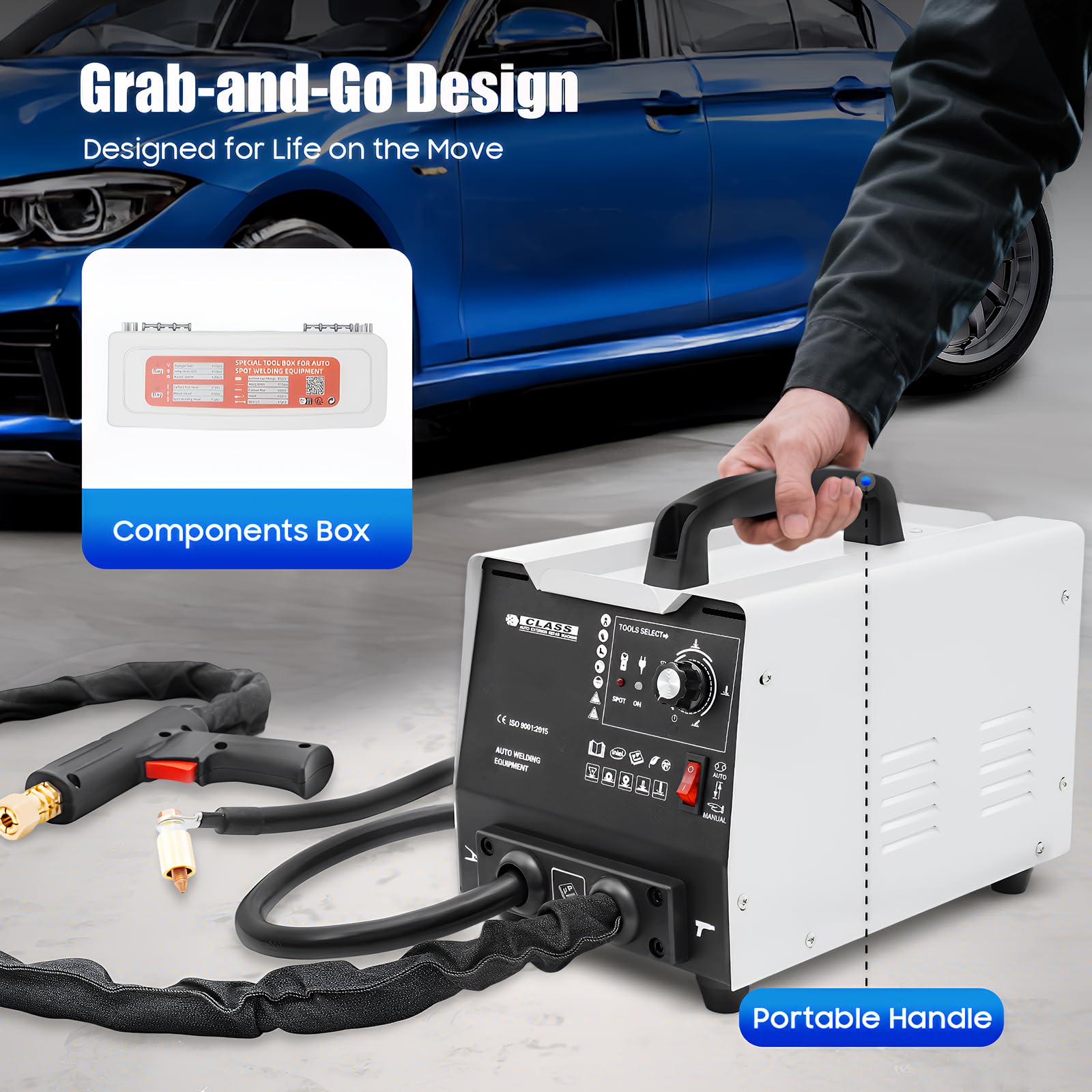 220 V 1,8 KW 3500 A Pro Spot Spotter Strumento per la rimozione delle ammaccature, kit di riparazione di ammaccature, saldatrice a punti, carrozzeria