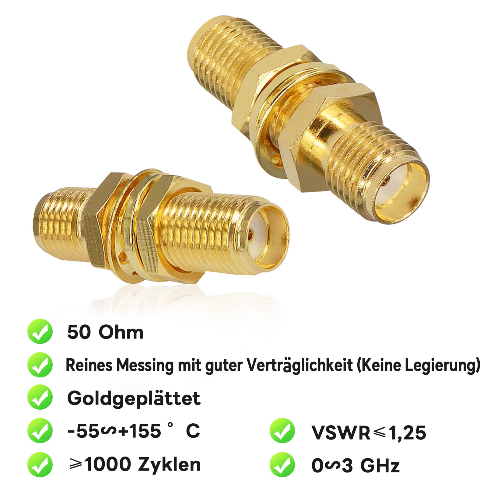 Adattatore coassiale SMA femmina a femmina per antenna WiFi 4G connettore paratia