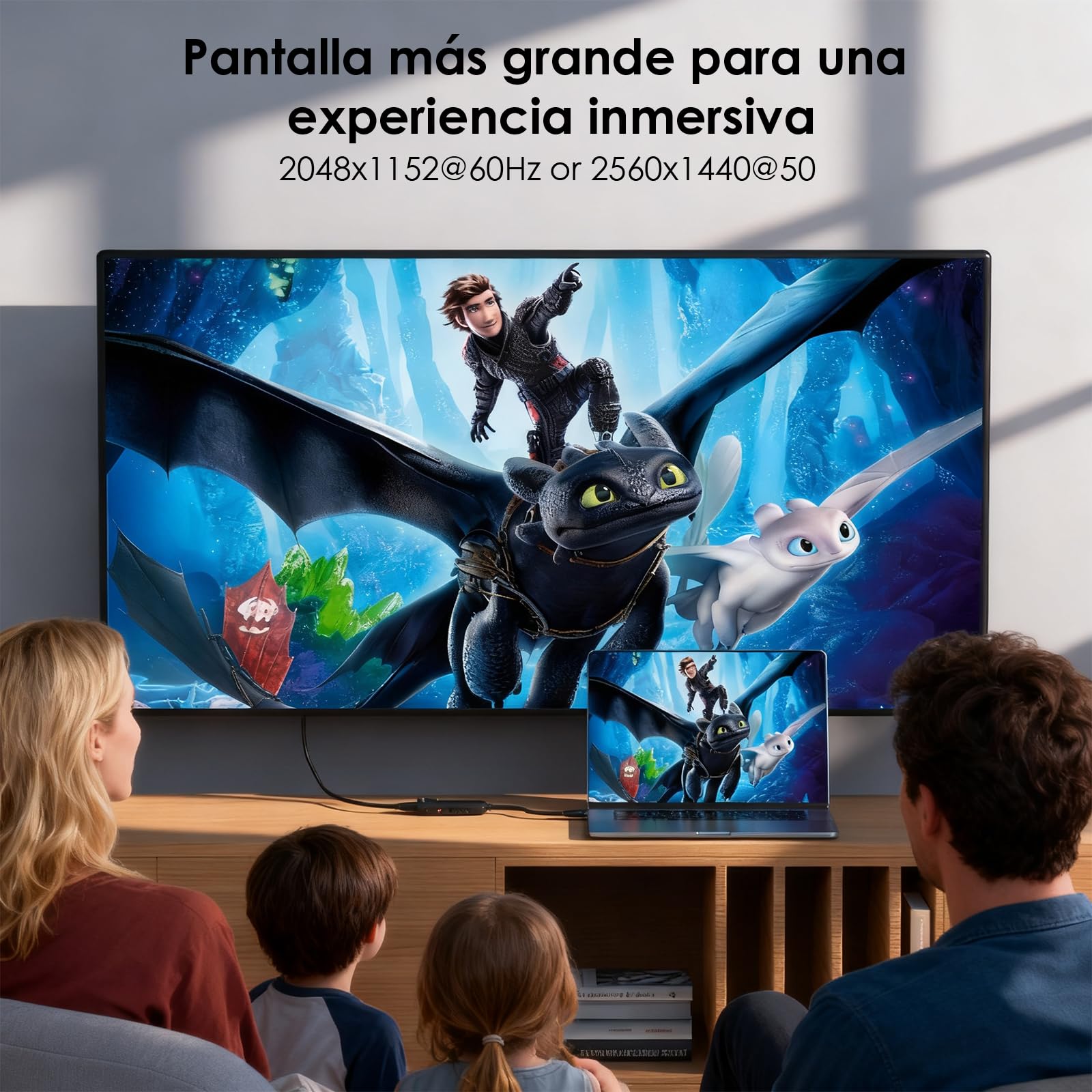 WAVLINK Adaptador USB C a HDMI 2K, Convertidor USB 3.0 a HDMI Displaylink para 6 Monitores Windows