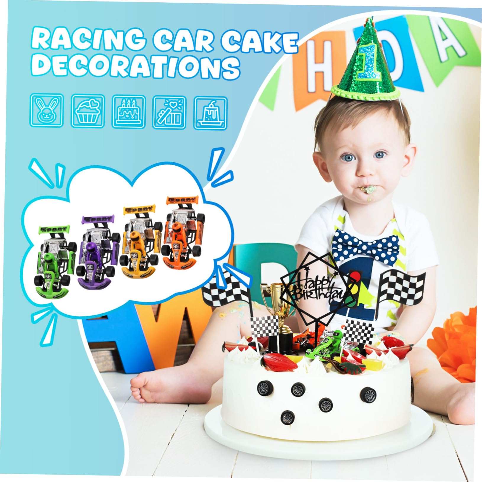 23 Pezzi Decorazioni Per Torte Auto Cake Toppers Decorazioni Per Torte Camion Cake Toppers Auto Da Corsa Per Bambini Ragazzo Forniture