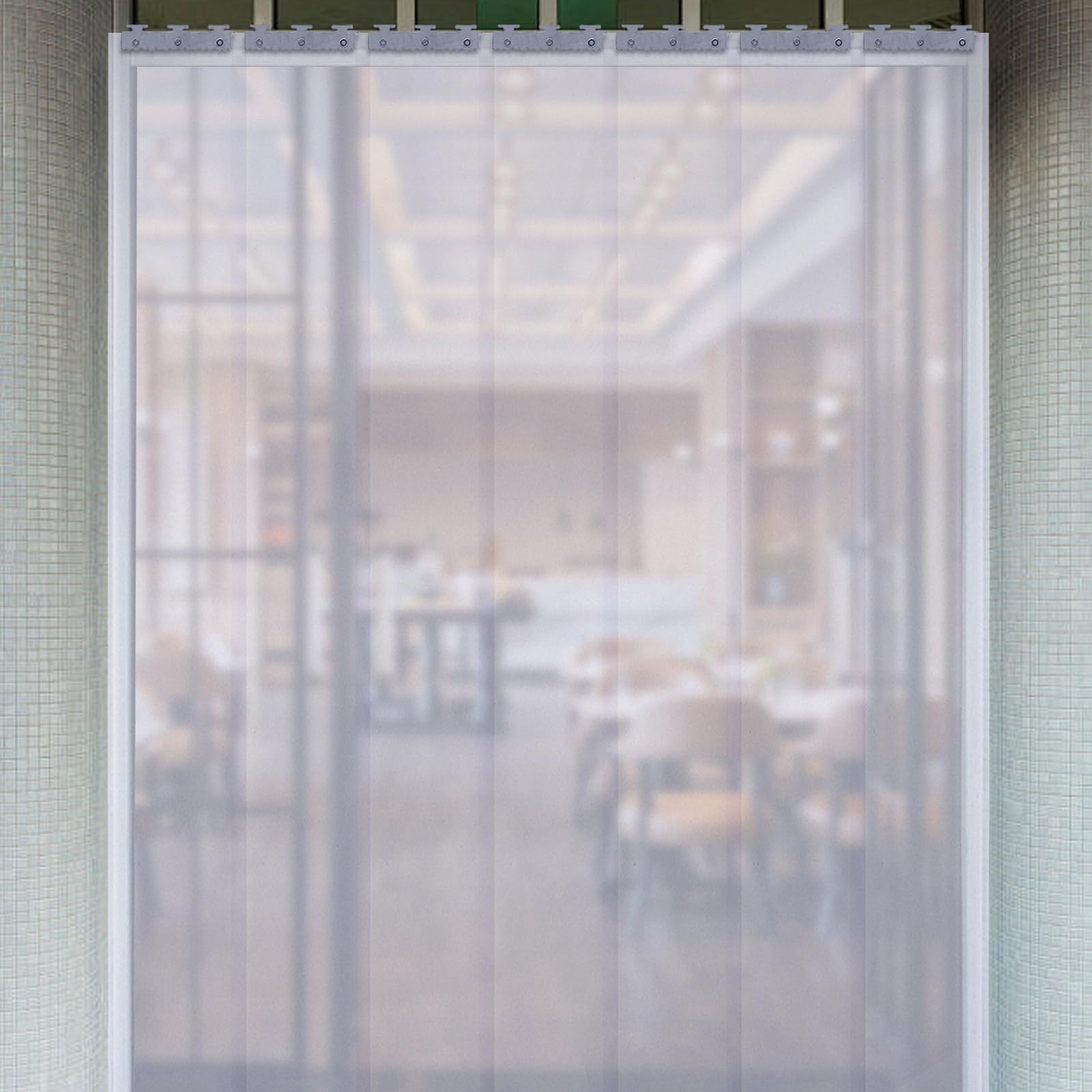 PVC Streifenvorhang Lamellen, 200 x 105cm Transparent Lamellenvorhang, 7 x Industrievorhang Vorhang, PVC Lamellenvorhang, für Lagerhäuser, Fabriken, Supermärkte, Lagerhallen
