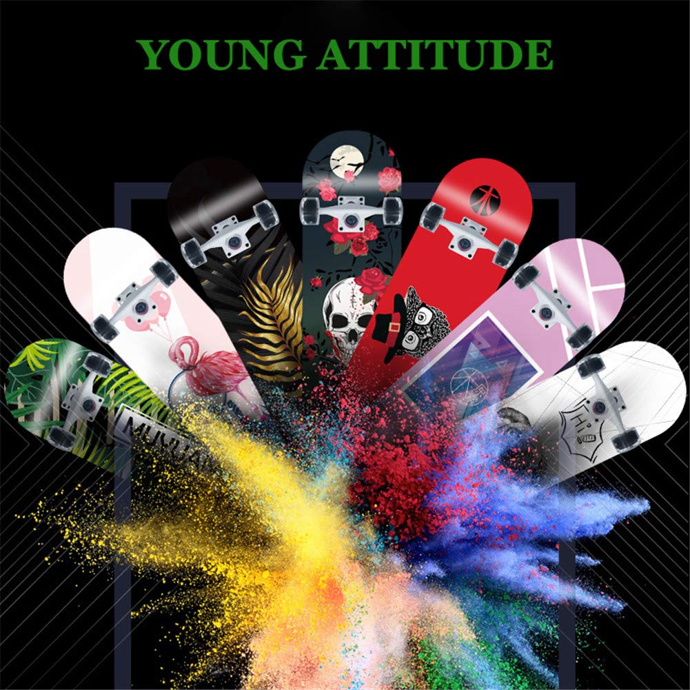 Monopatín Completo 80x20x10 CM 3 D Patinetas Impresas Cruiser Kids Principiantes Longboard con Cubierta de Arce Niños Adultos también niñas Skateboard