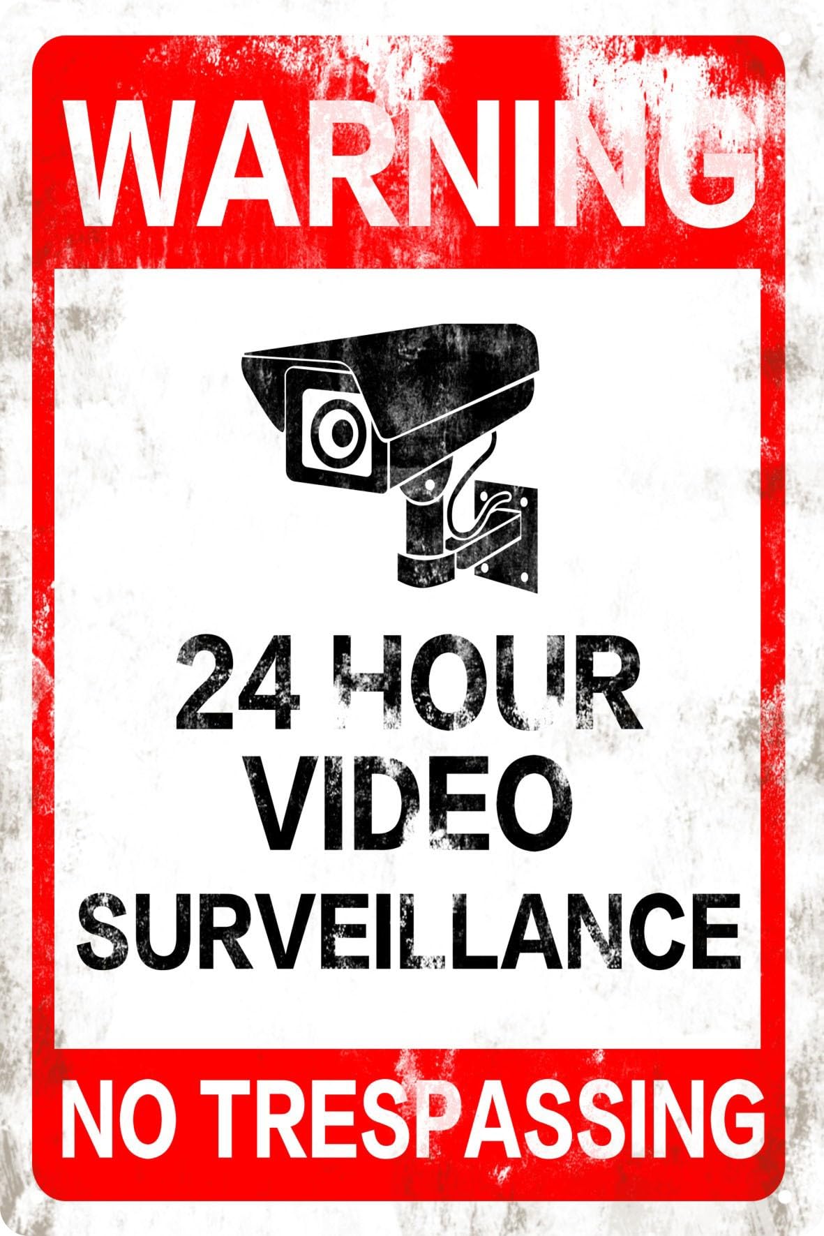 No Trespassing Sign Video Surveillance Sign Smile Your On Camera Signs Security Signs No Trespassing Signs Private Property Metal Tin Sign Wall Decor Door Accessories Gifts Bar Club 8x12 In