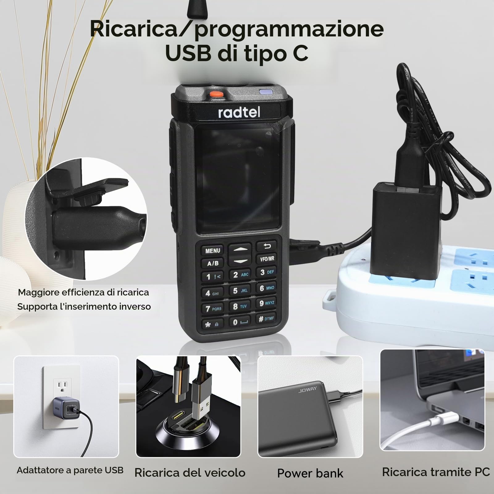 Radio Radtel RT-6D DMR, 500.000 contatti, walkie-talkie a doppia banda, doppio intervallo di tempo, radio bidirezionale, livello 1+2, radio amatoriale, 1024 canali