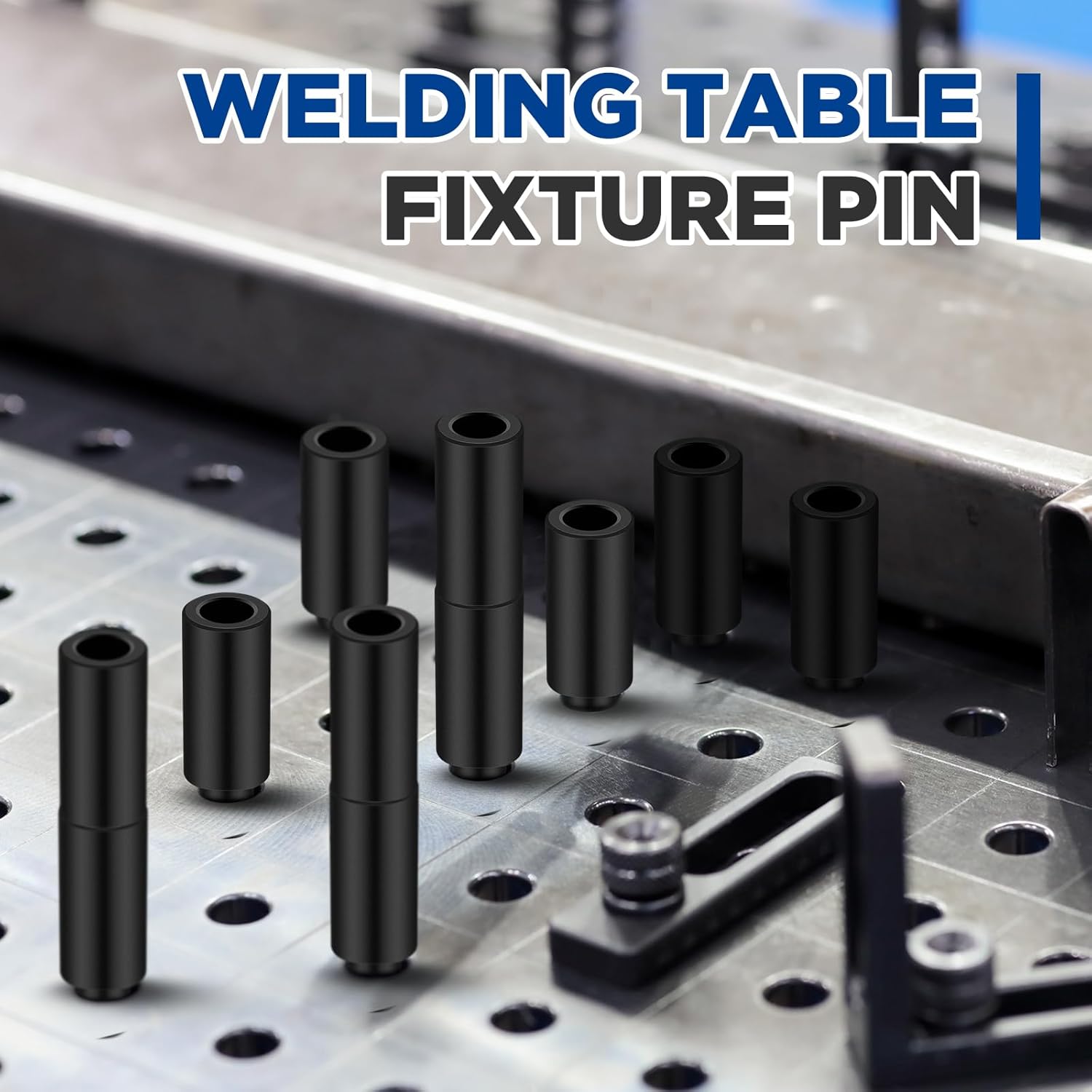 Hicarer 20 Pcs 2 Inch Welding Table Fixture Pins, 5/8 Bottom Diameter, 1" Top Diameter, Stop Alignment Square Mount Fixed Kit Welding Table Accessories Portable