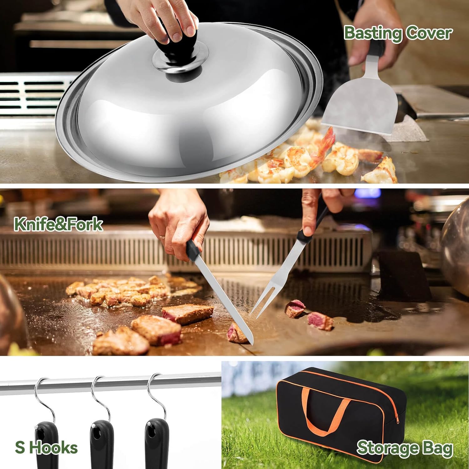 Tongs Camp Chef Flat Top Tool Kit Bbq Accessories Flat Top Griddle