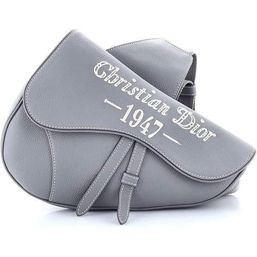 Christian Dior, Pre-Loved Shawn Stussy Saddle Crossbody Bag Printed Leather, Gray