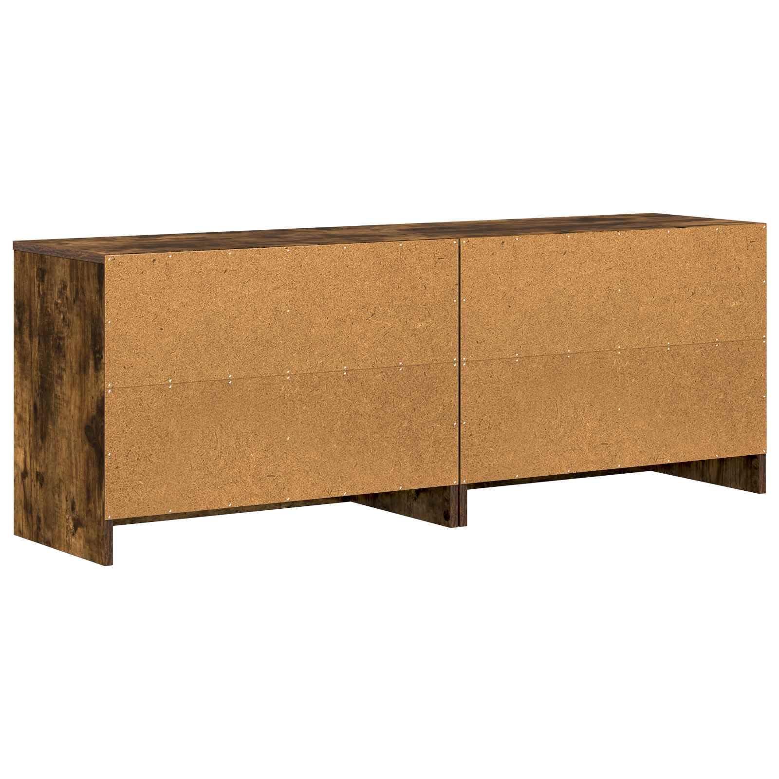 Szafka na łóżko z regałem z materiału drewnopochodnego w kolorze wędzonego dębu, 66 x 33 x 48 cm, 2-częściowy zestaw z 4 półkami, praktyczne przechowywanie do sypialni i salonu
