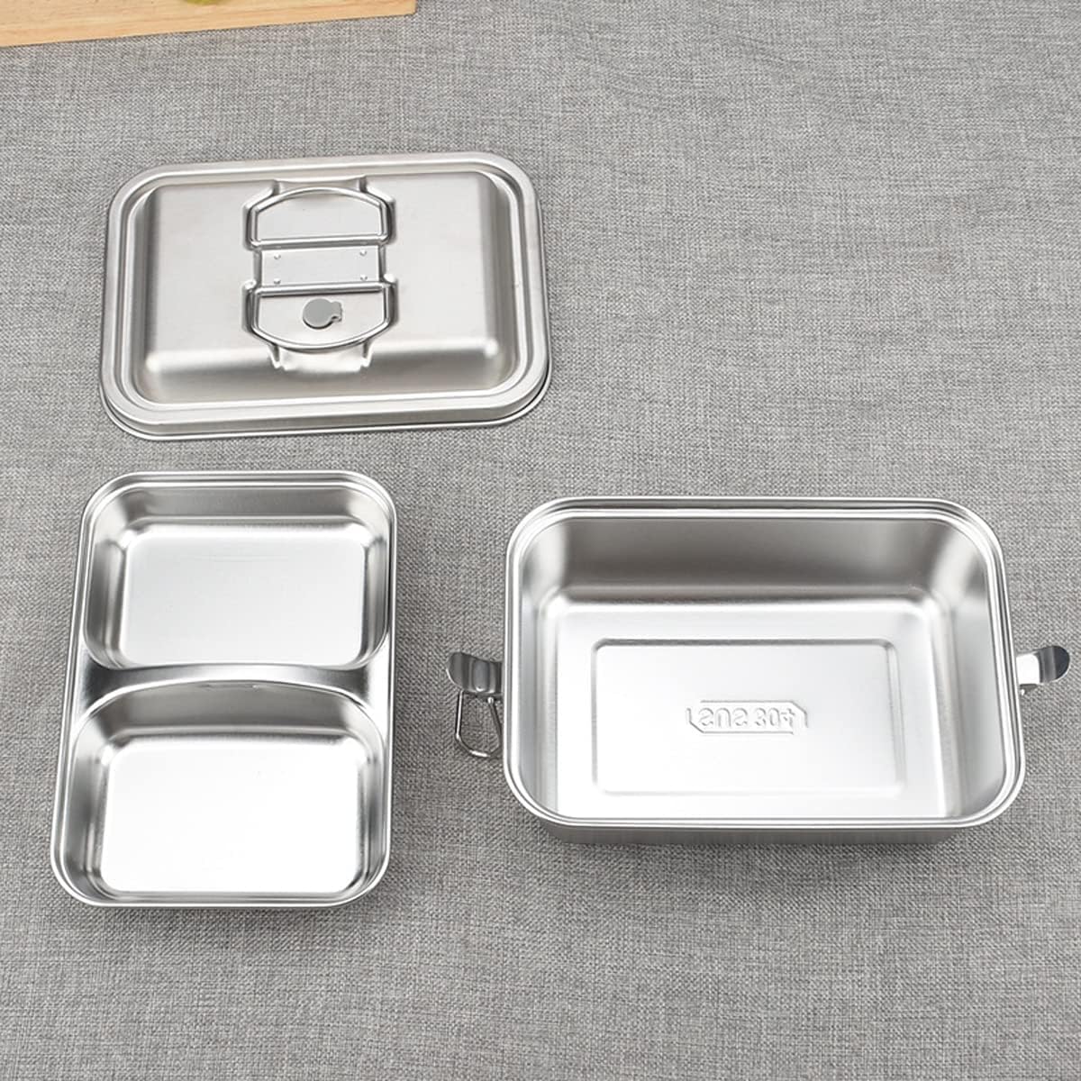 2 in 1 Stainless Steel Bento box hand-held Sealed and leak-proof Sturdy and Eco-friendly metal reusable 60OZ - Image 3