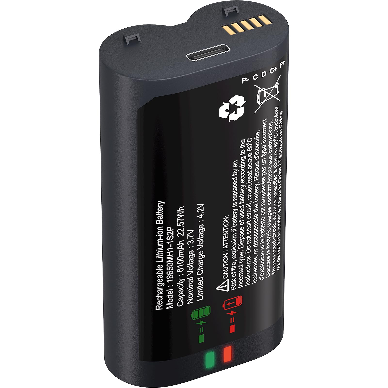 iTODOS Battery Replacement for myQ Smart Garage Video Keypad, 6100mAh Rechargeable Battery with Type-C Fast Charging Cable