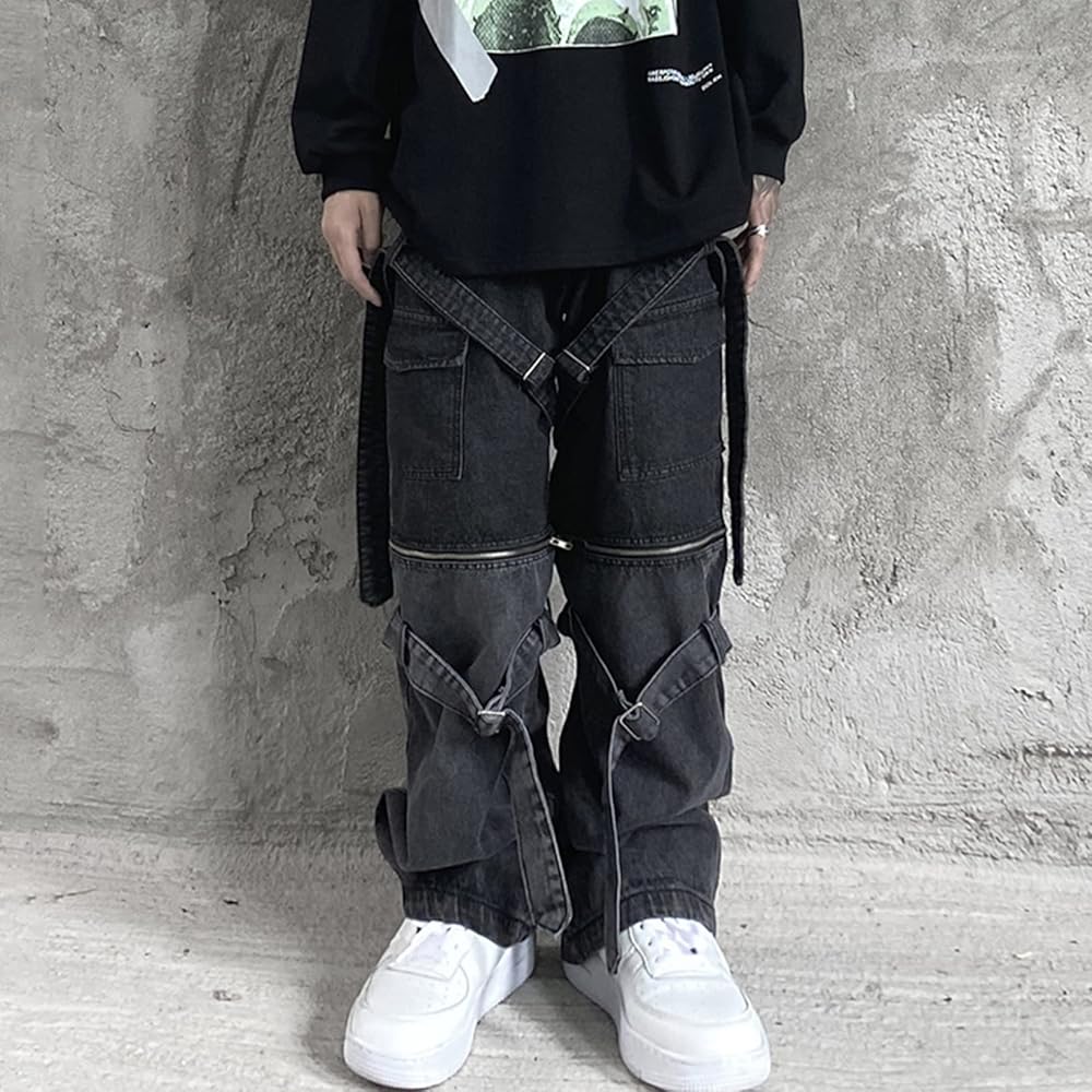 Amazon | [GUREITOJP] パンク系 デニムパンツ メンズ ジーンズ