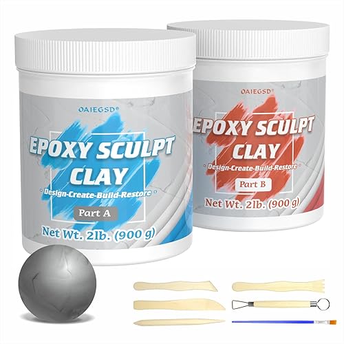 4 Libras de arcilla de modelado de masilla epoxi natural, compuesto de modelado de 2 partes (A y B) para esculpir, modelar, construir, reparar,