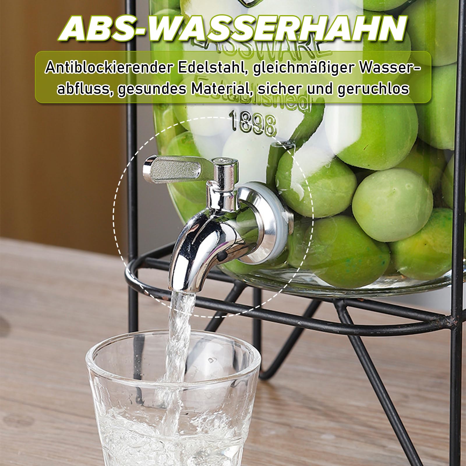 Dispenser Bevande In Vetro 4 Litri - Con Rubinetto Acciaio Inox, Per Feste E Eventi - Foto 7