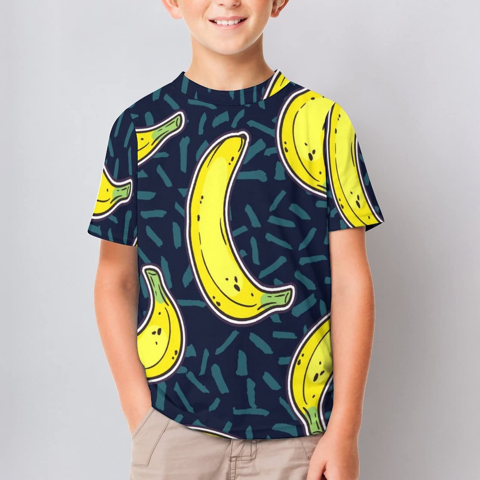 Amazon.co.jp: Tシャツ 子供服 果物 バナナ 柄 フルーツ 食べ物柄 半袖 