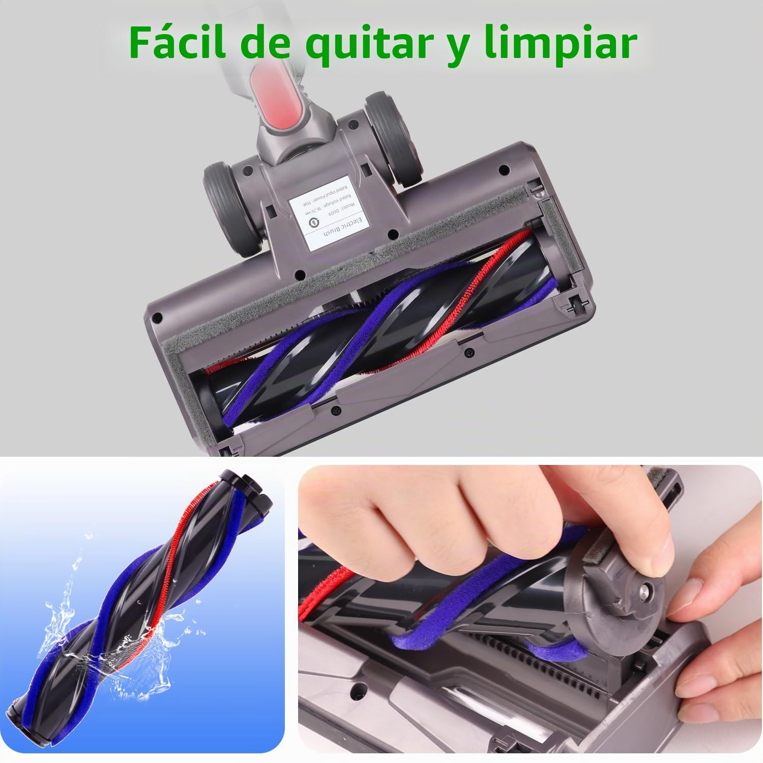 Kit de repuesto de cepillo para aspiradora Dyson V11, V10, V8, V7, V15, con boquilla de suelo, luces frontales, 2 rodillos de repuesto para alfombra y suelo duro, SV10, SV12, SV15, SV18