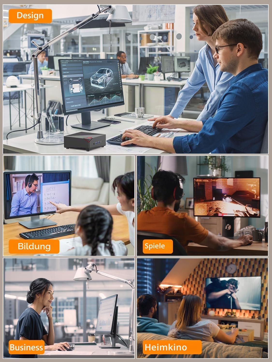 NiPoGi AM06 PRO Mini PC 16GB RAM, АMD Ryzen 5 5500U (6C/12T, bis zu 4,0GHz) Mini PC Dual LAN, 512GB M.2 SSD Mini Desktop Computer, 4K UHD Triple Display/WiFi 5/BT 4.2 für Spiele/Büro/HTPC.
