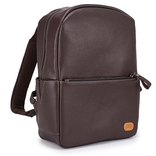 Mochila Bolsa Couro Legítimo Bovino Reforçada Ello Griff (marrom escuro)