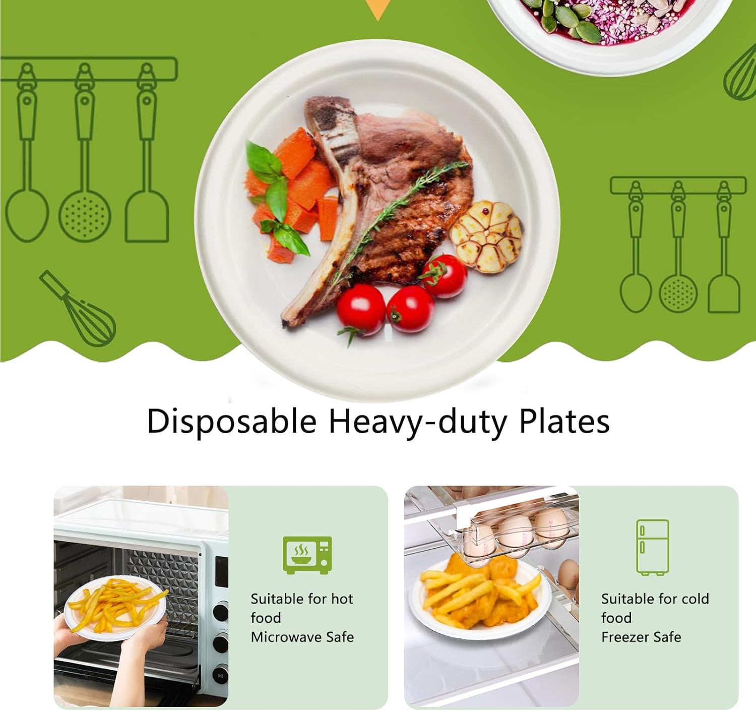 6 Inch Small Paper Plates, 300 Pack Disposable Compostable Dessert Plates Made from Sugarcane Fibers, Eco-Friendly, White - Image 7