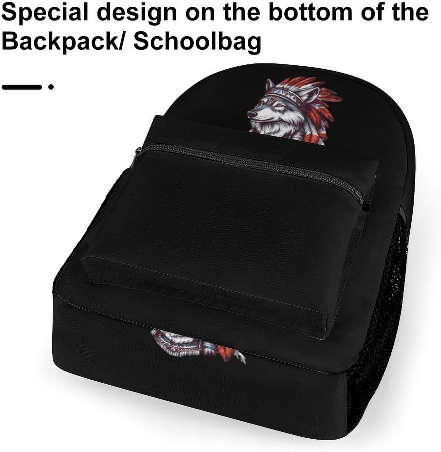 Chief of The Wolf Pack Tribal Wolves Laptop Backpack Lightweight Travel Daypack Shoulder Bag for Men Women