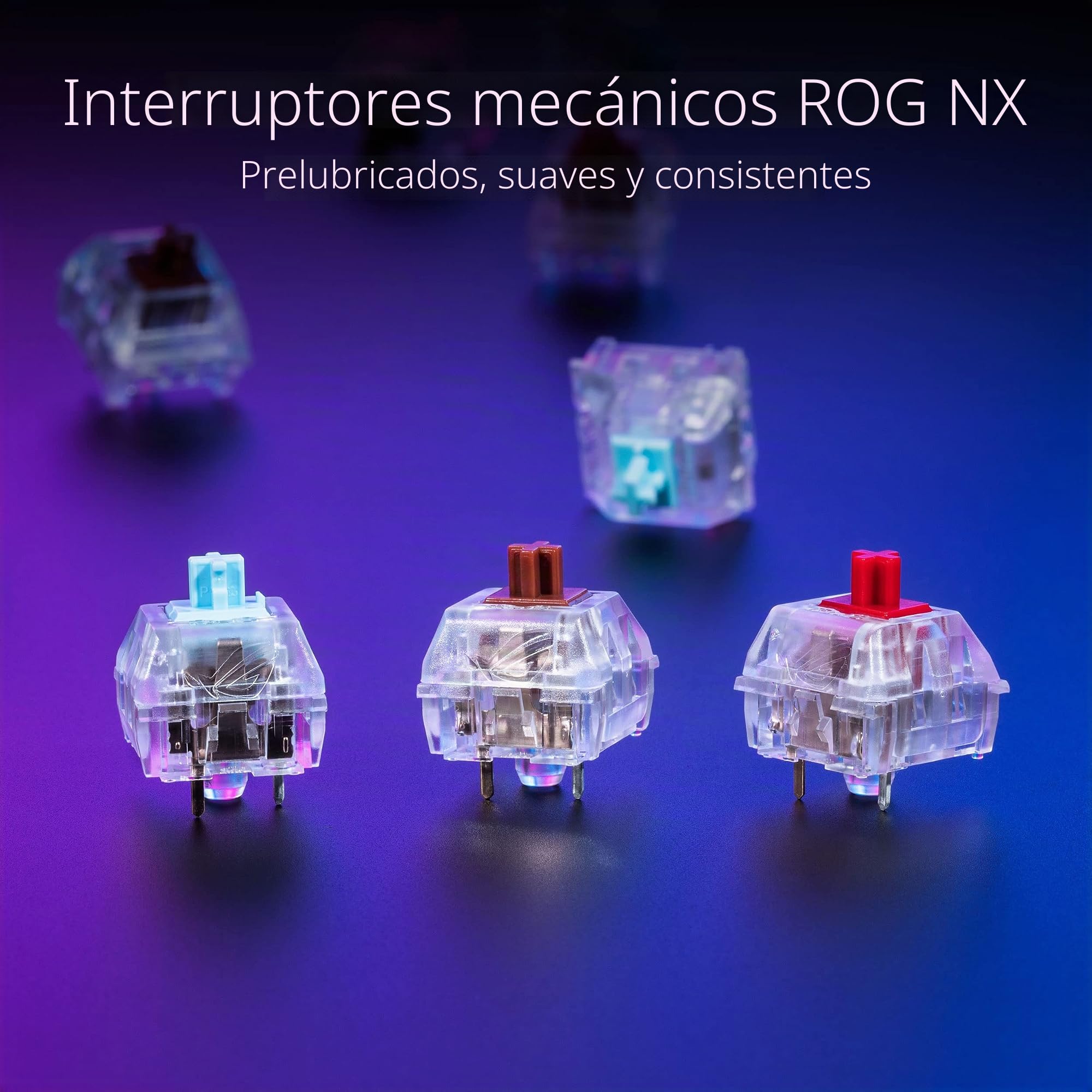 ASUS ROG Falchion Ace - Teclado mecánico para juegos, iluminación RGB, interruptores rojos ROG NX, teclado estabilizador, espuma insonorizante, teclas PBT, cableado con KVM, diseño italiano, blanco