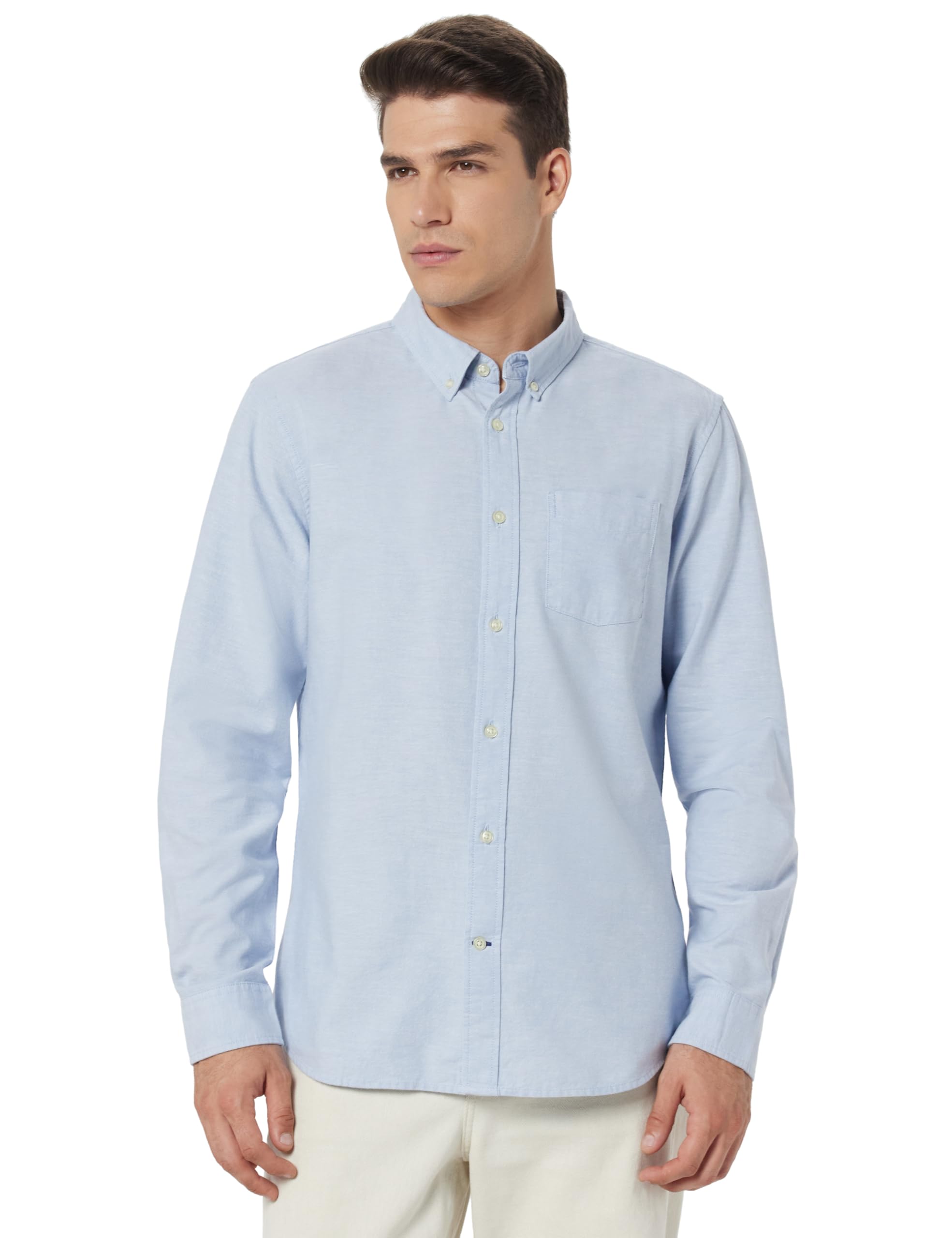 Men Solid Regular Fit Full Sleeves Collared Neck Shirt-image-2