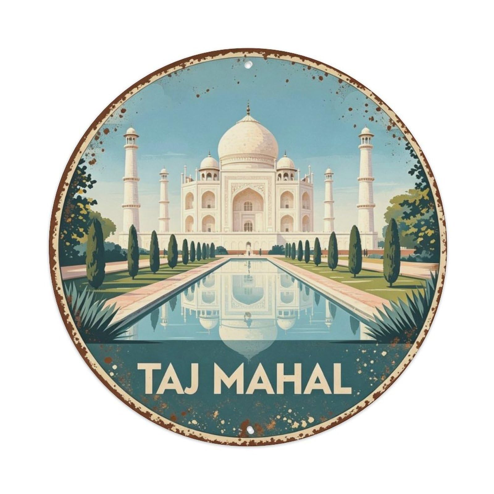 Taj Mahal India Metal Tin Sign Plaque
