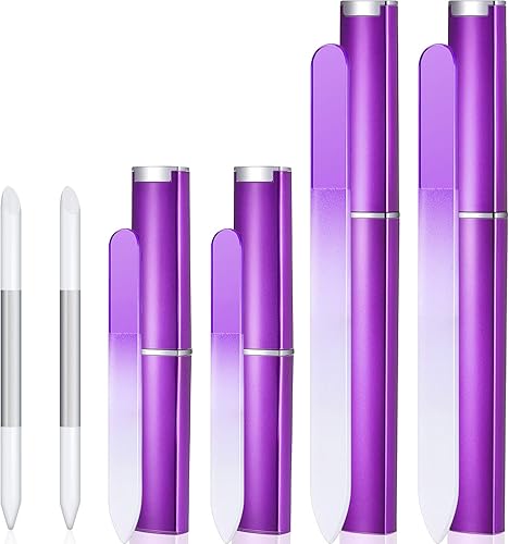 Juego de limas de uñas de cristal de 6 piezas, limas de uñas de cristal sintético, limas de vidrio de doble cara con estuche y recortador de disponible en Yaxa Colombia