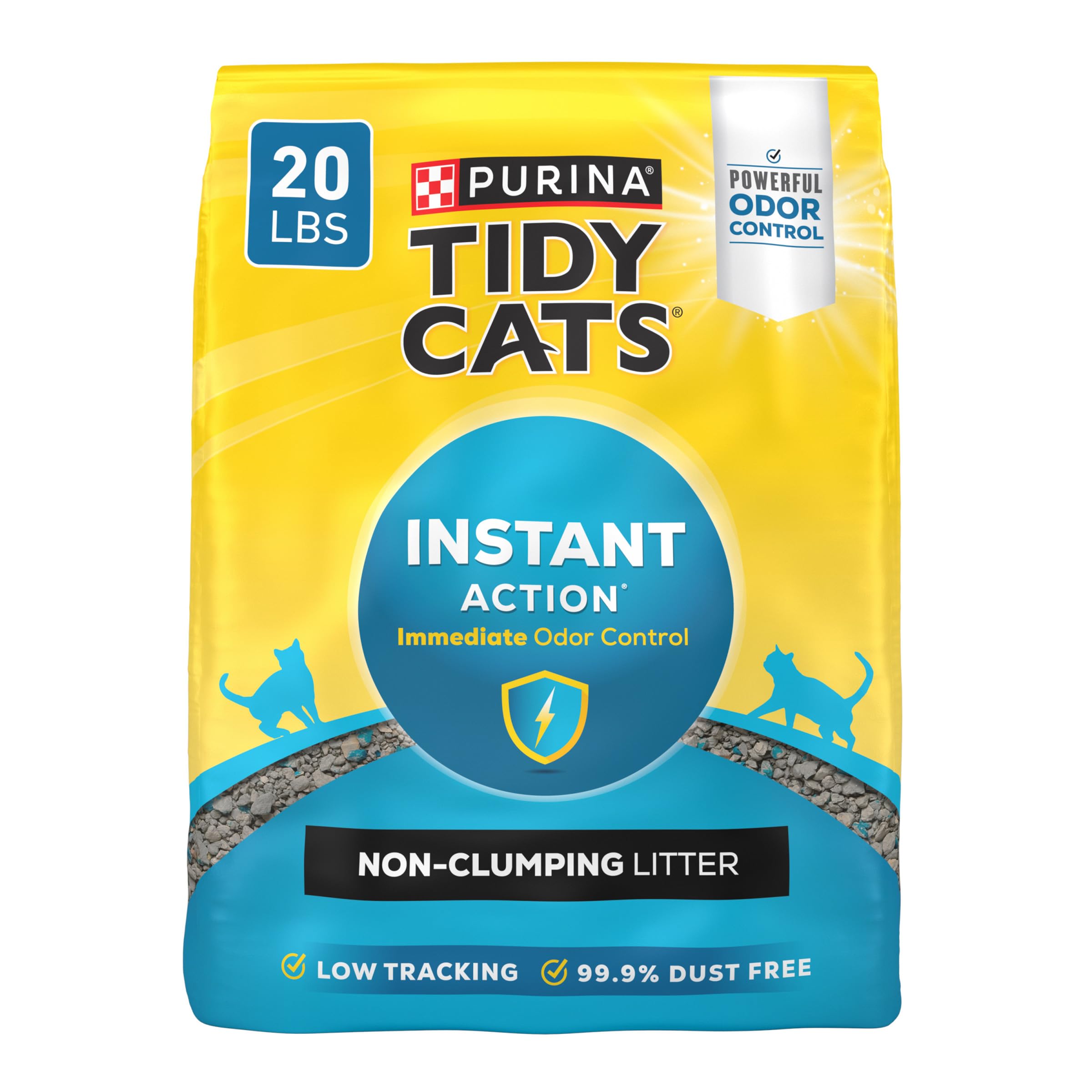 Purina Tidy Cats Instant Action Non Clumping, Low Tracking Cat Litter - 20 lb (Pack of 1)