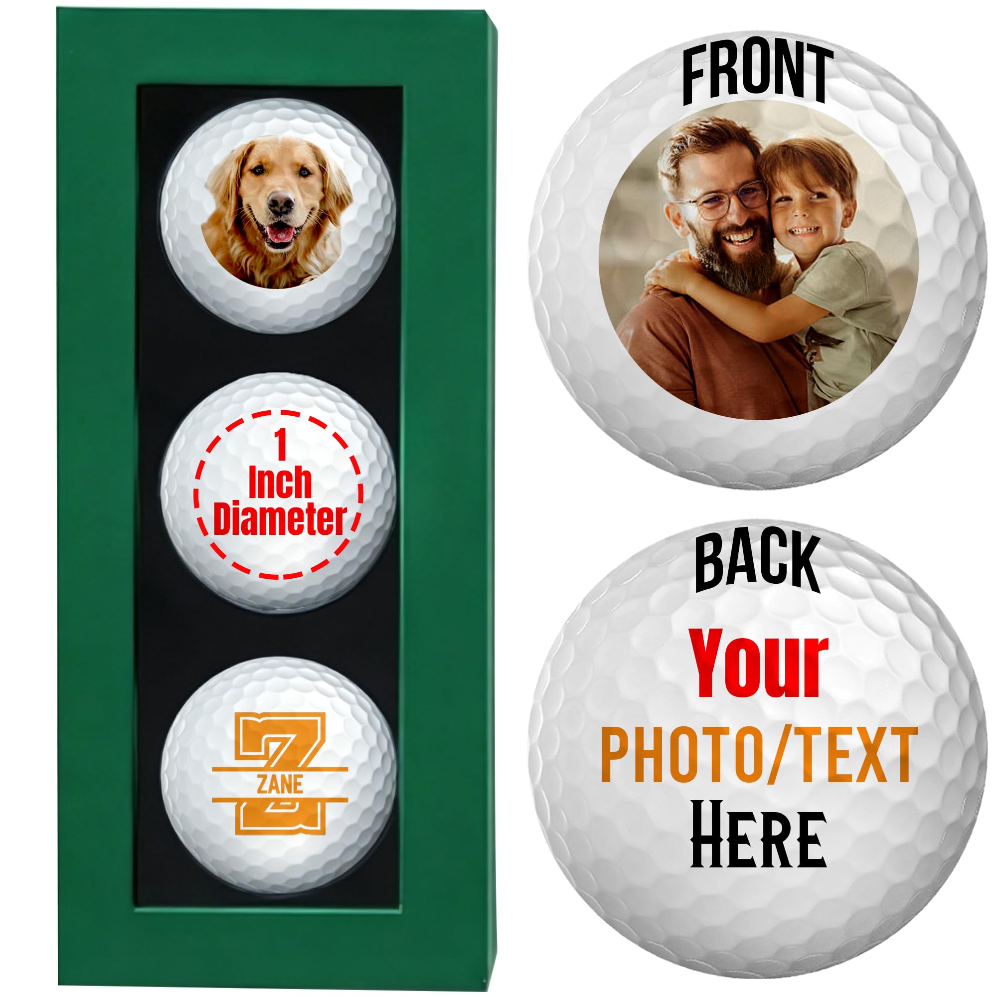 Personalized Golf Balls, Custom Golf Ball with Logo &amp; Photo, Gifts for Men