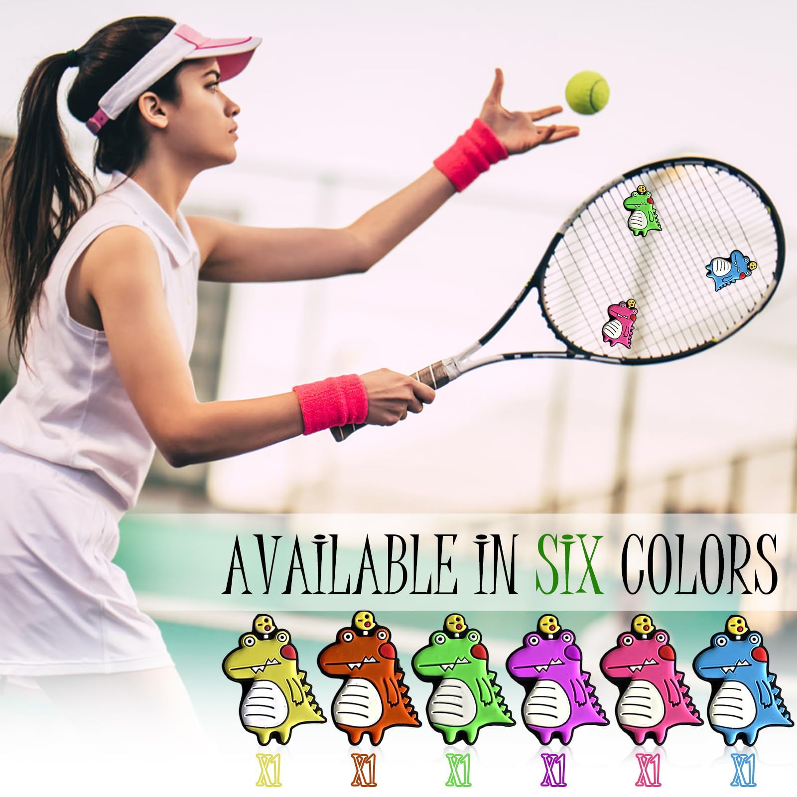 Antivibrador Raqueta Tenis 7 Piezas Accesorios Raquetas Bádminton Expresión Sonriente