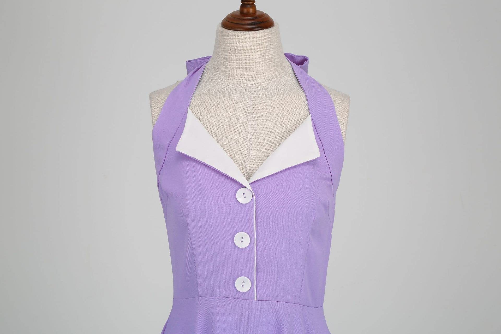 Amazon.com: Audrey Hepburn Style Vintage Tea Party Dress for Women 1950's  Halter Neck Garden Retro Rockabilly Swing Cocktail Dress (Color : Purple,  Size : XX-Large) : Clothing, Shoes & Jewelry
