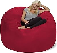 Vista 12 de Chill Sack - Puff Puff gigante de espuma viscoelástica de 6 pies. Sofá grande con funda de microfibra suave, color carbón.