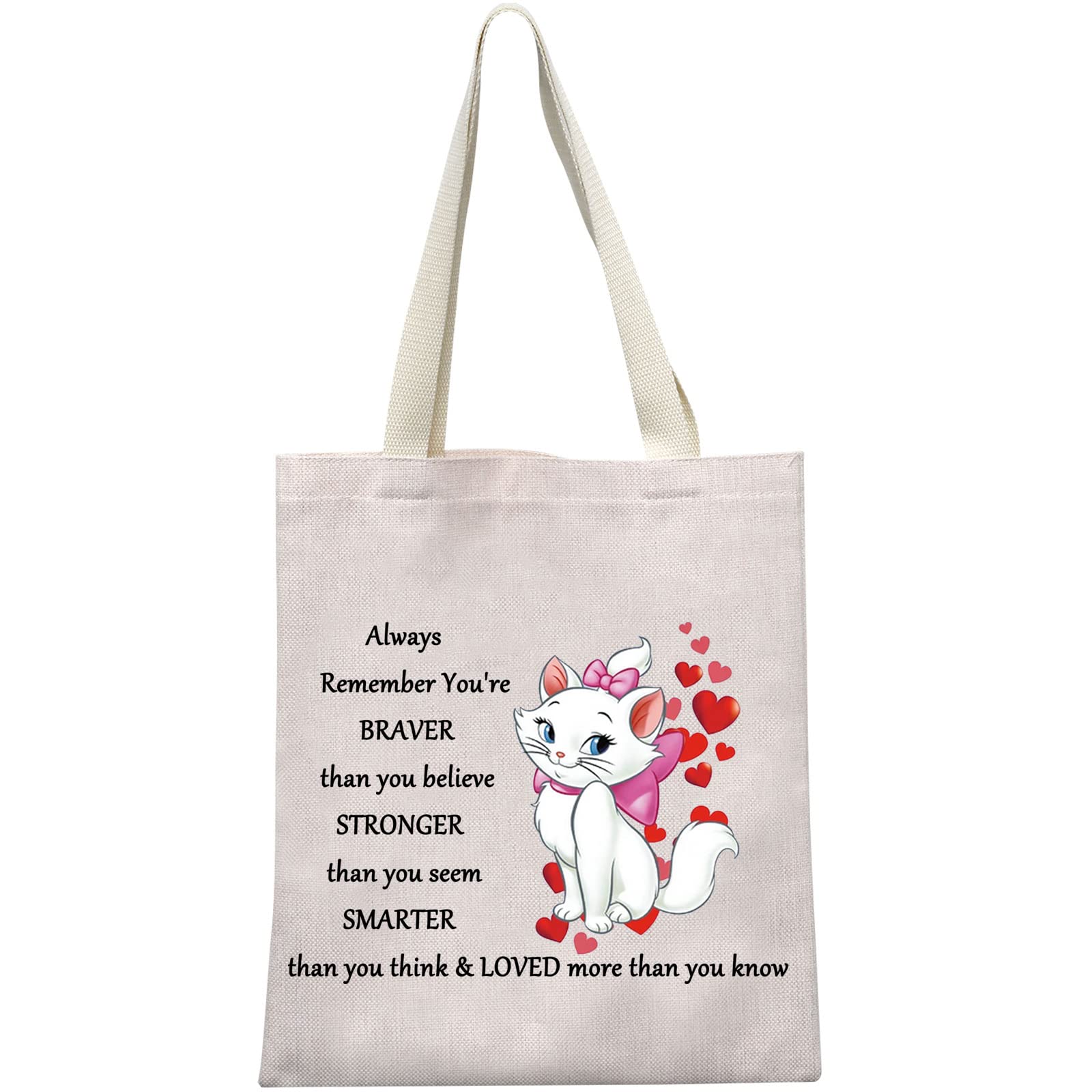 WZMPAThe Aristocats Cosmetic Makeup Bag Marie Inspired Gift You Are Braver Stronger Smarter Than You Think Marie Makeup Zipper Pouch Bag For Women Girls, Always Aristocat Tote