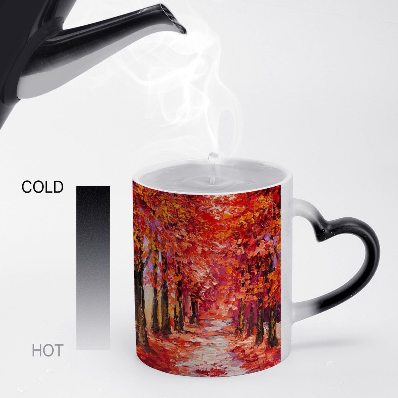 Set di 4 tazzine da caffè espresso in ceramica bianca con decalcomanie a forma di albero, set di tazzine da caffè espresso moderne in ceramica, tazze da tè fatte a mano con