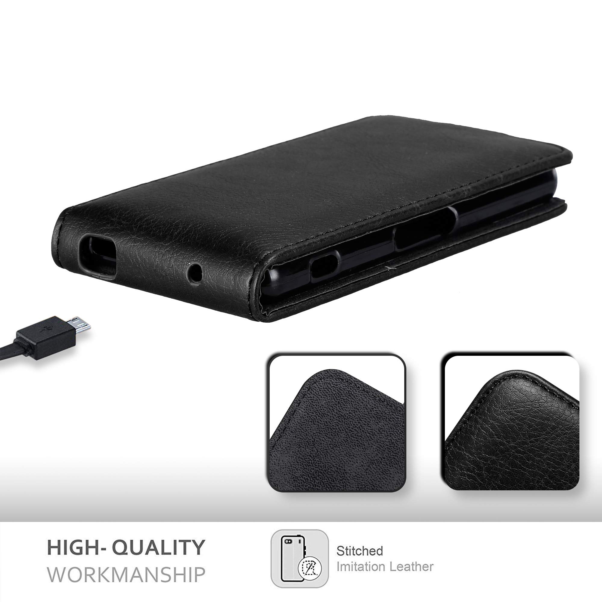 Cadorabo cover per Sony Xperia Z3 cover protettiva in nero