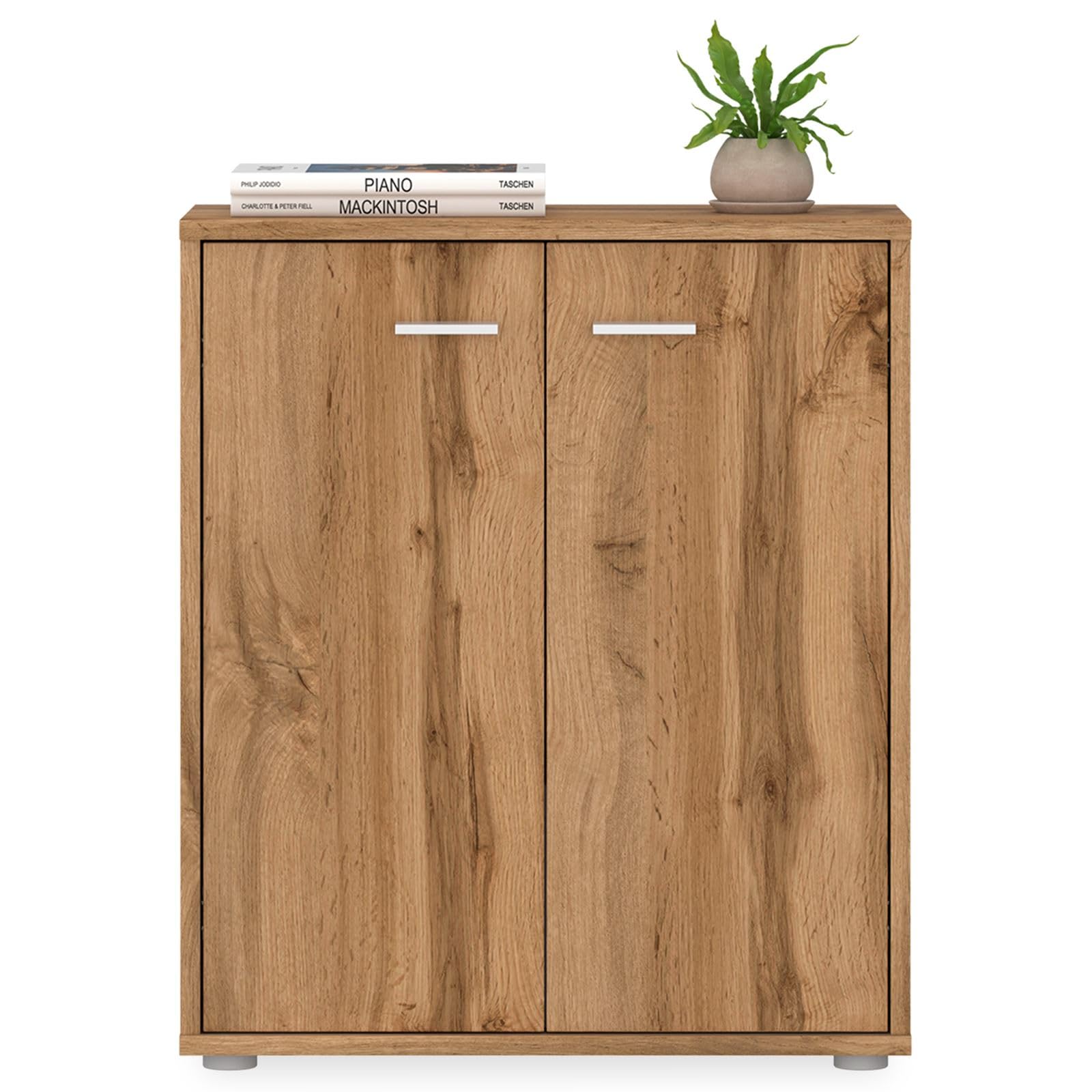 IDIMEX Buffet Salle à Manger FIRMIN L 60 cm Coloris chêne wotan avec 2 Portes bahut Bas Meuble de Rangement Style Moderne Commode vaisselier 60 x 70 x 30 cm