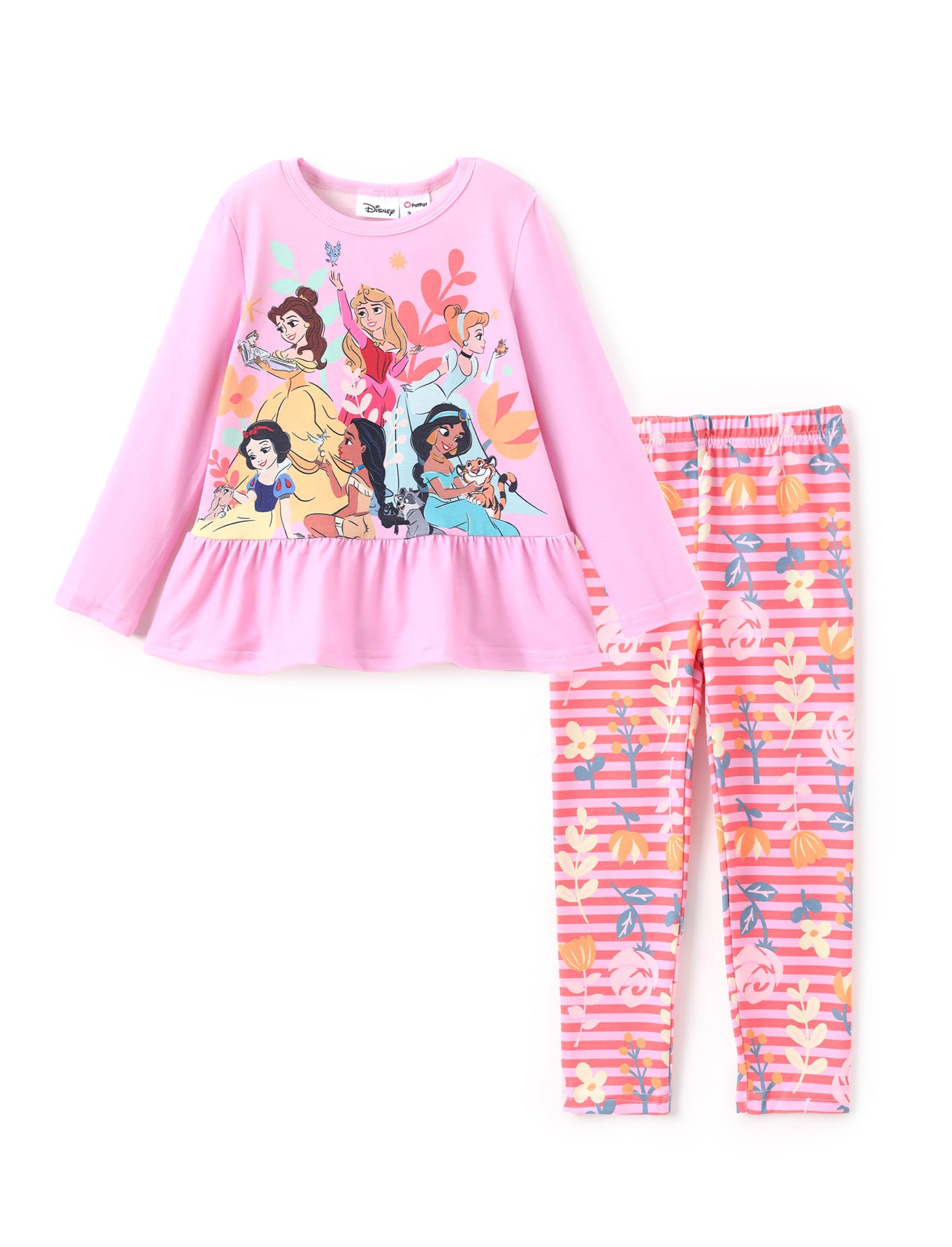 Disney Toddler Girls Clothes Long Sleeve Shirt Leggings 2pcs Outfits Set