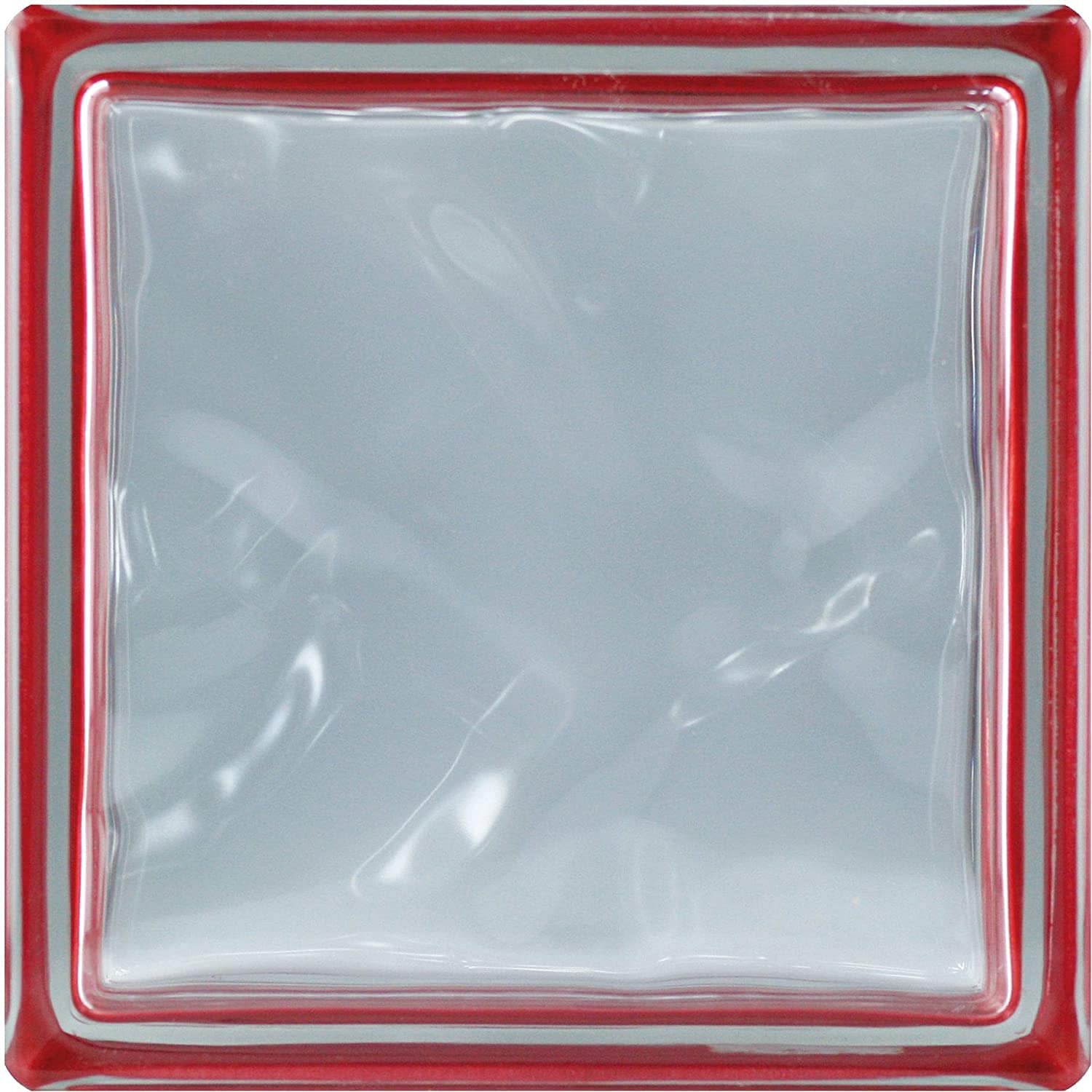 Bloque de vidrio Bormioli Rocco Pure Reflejos Rojo | cm 19x19x8 | Unidad de venta 1 caja de 6 pzas