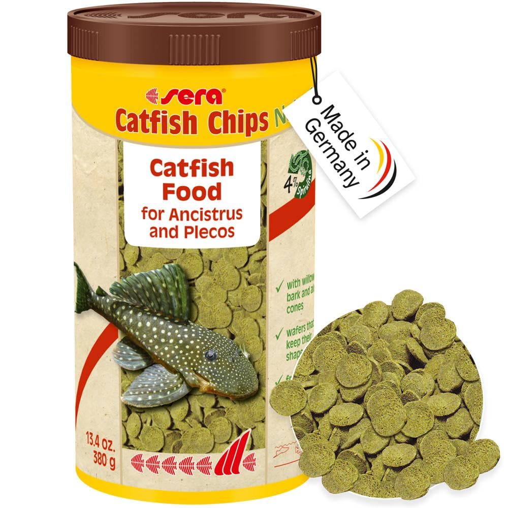 sera Catfish Chips Nature 1000 ml, Wafers with wood, 33.81Oz