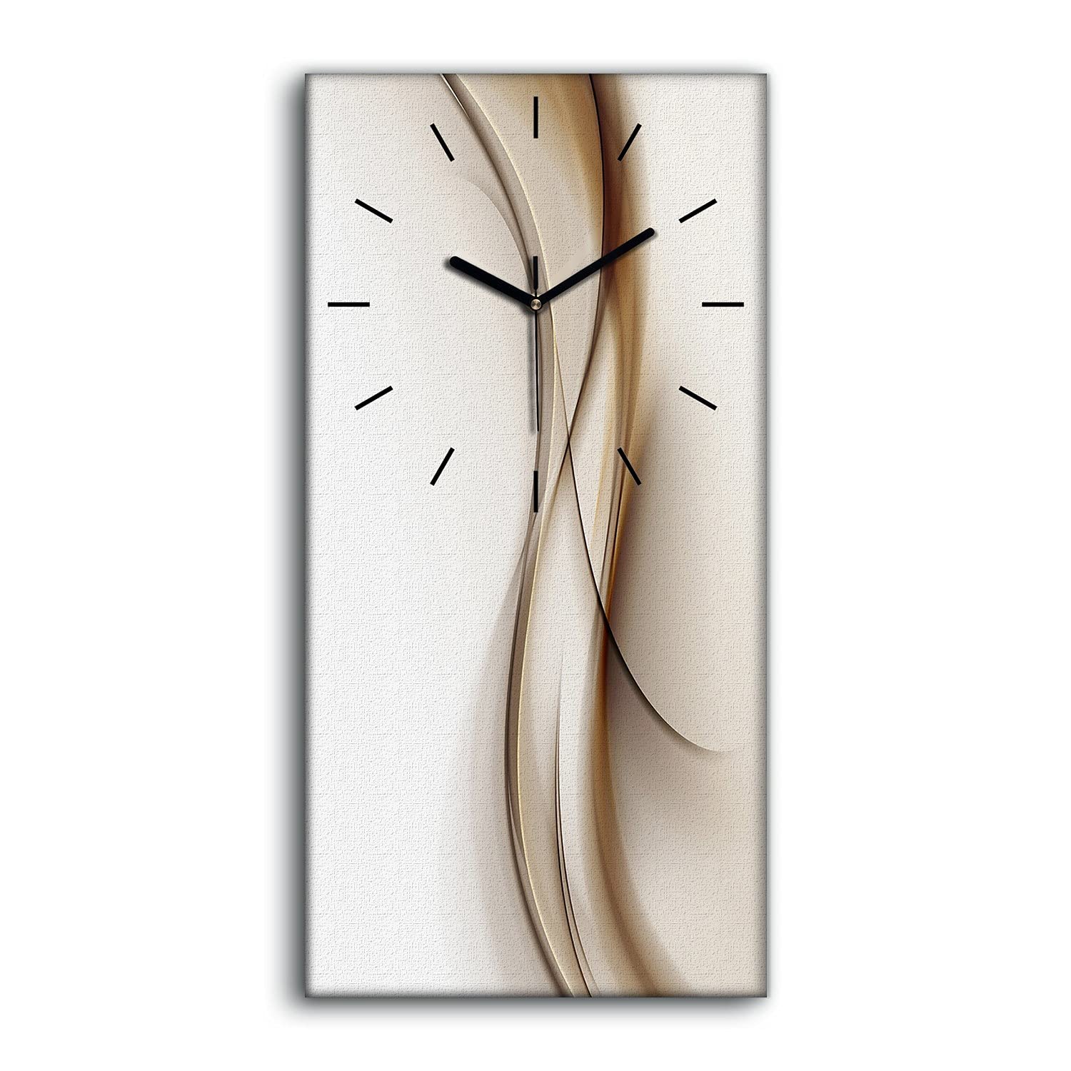 Horloge sur toile vagues d'art abstrait 30x60cm image moderne chambre salon