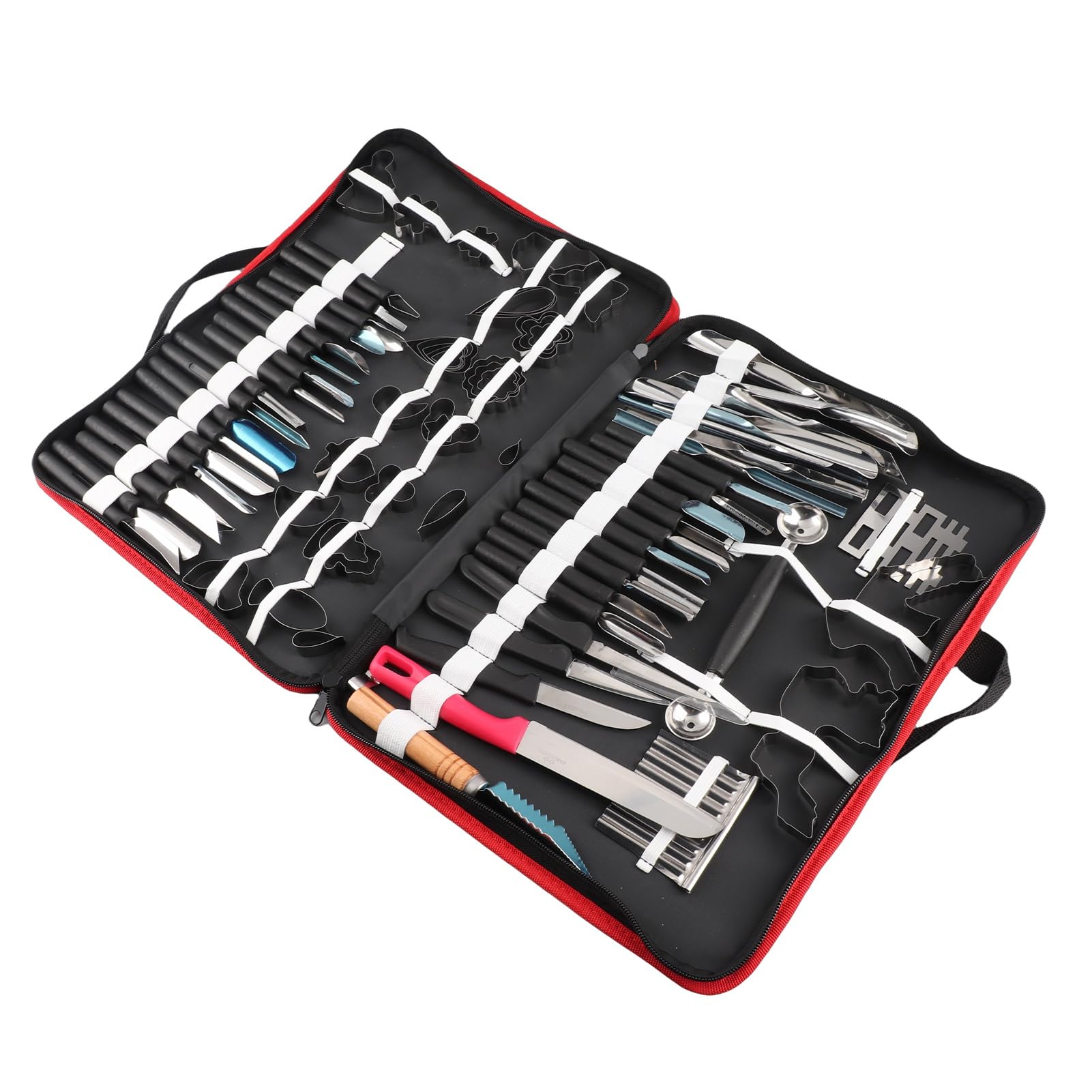 Atyhao 80 pièces/Ensemble Ensembles de Sculpture Kit d'outils d'épluchage de Sculpture culinaire pour la Garniture de Fruits et légumes