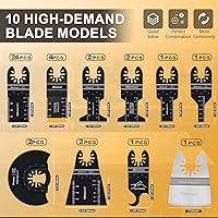 Vista 2 de Bionso 40 hojas de sierra oscilantes, kit multiherramienta premium para madera y metal, cuchillas de herramientas para Dewalt Worx Rockwell Wen