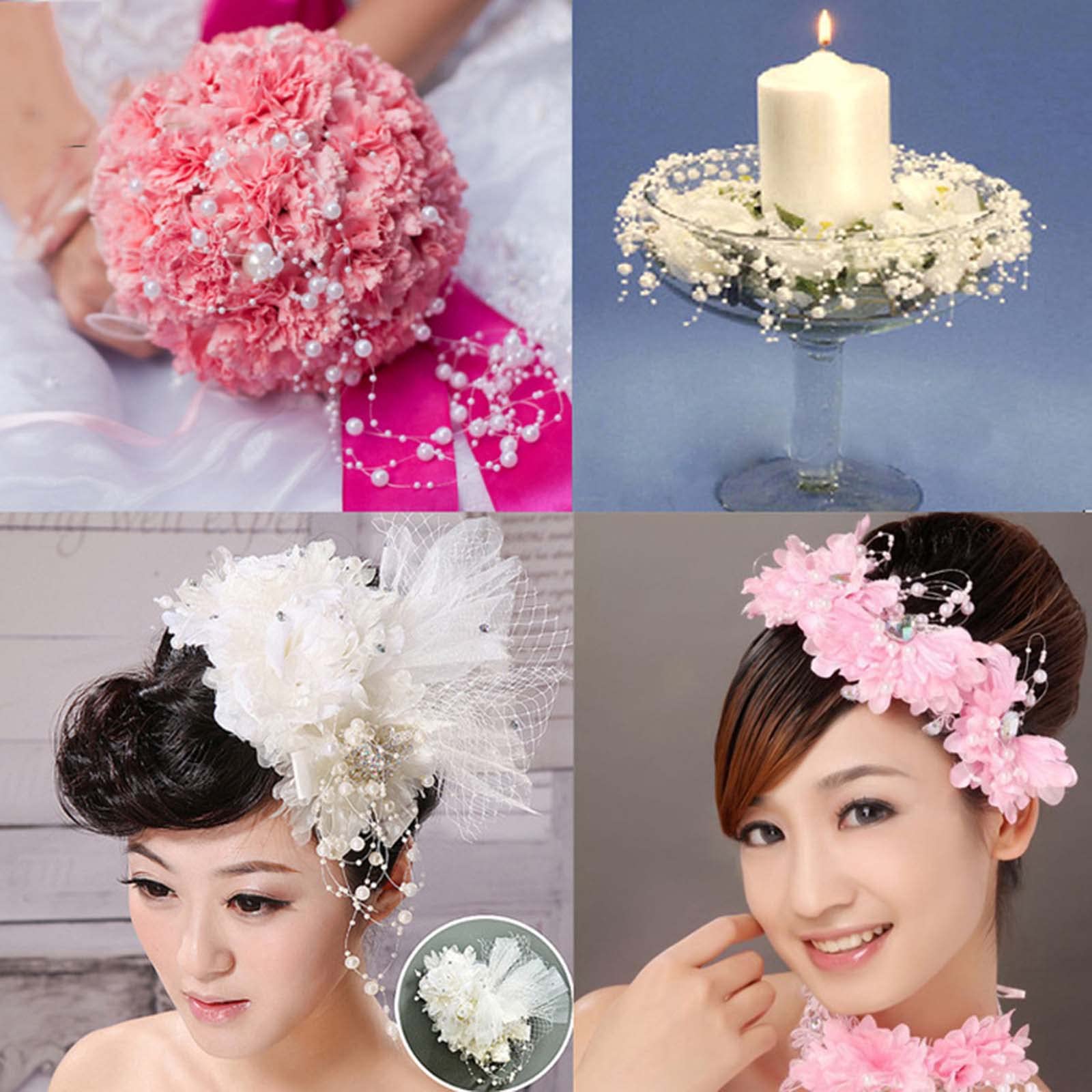 50 Pcs Faux Perle, Perles Flottantes Perles pour Remplissage de Vase,pour Bijoux