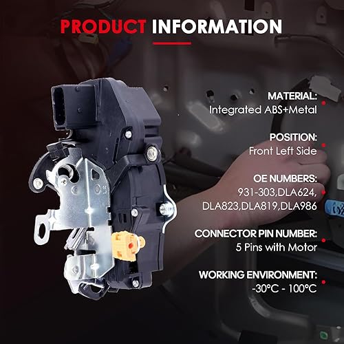 Miniatura 3 de CCIYU Actuador de cerradura de puerta compatible 2007-2009 para Cadillac, para Chevrolet, para GMC, para Escalade Avalanche Silverado Suburban Tahoe