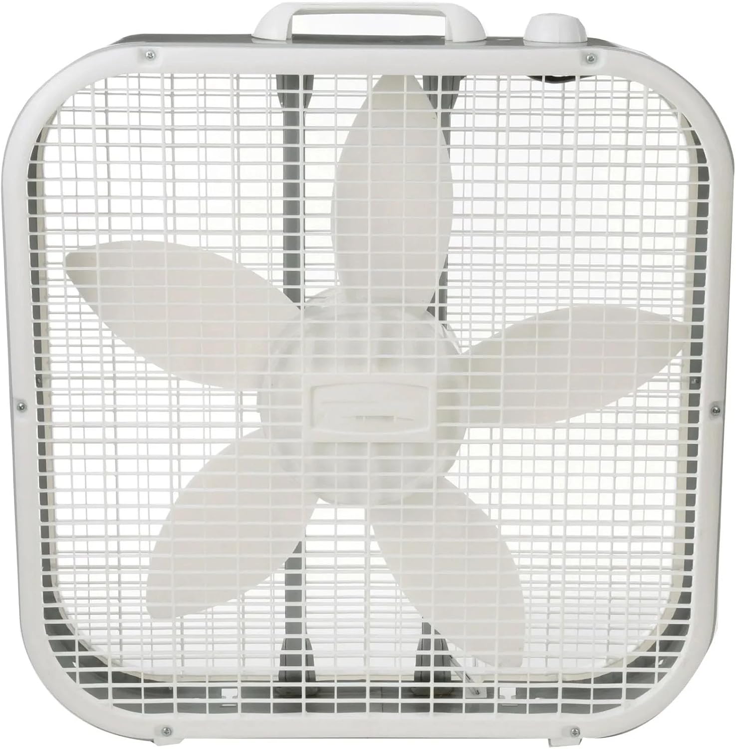 20" Classic Box Fan with Weather-Resistant Motor, 3 Speeds, 22.5" H, White, B20200, New