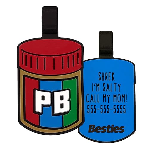 Besties Pets Peanut Butter' Customized Silicone Pet ID Name Tags